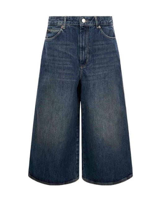 Soeur Blue Faded-Detail Denim Shorts