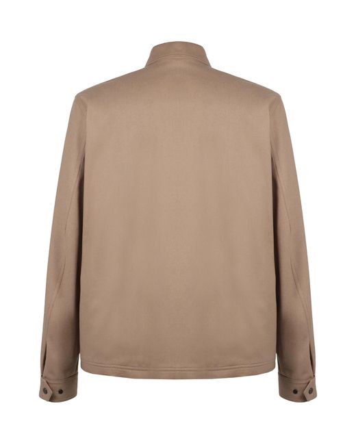 Kiton Brown Knitted Button-Up Overshirt for men