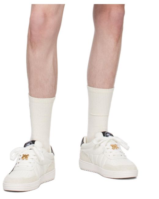 Palm Angels Black Logo-Printed Elasticated Waist Track Shorts for men