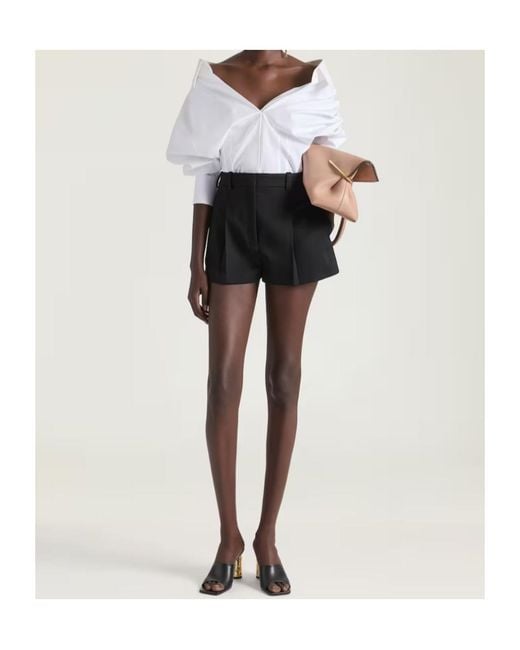 Givenchy Black Pleat Detailed Shorts