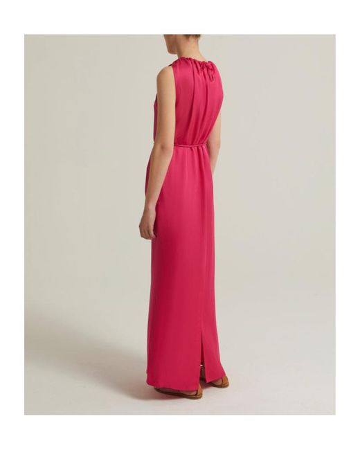 Yves Salomon Pink Belted Maxi Dress