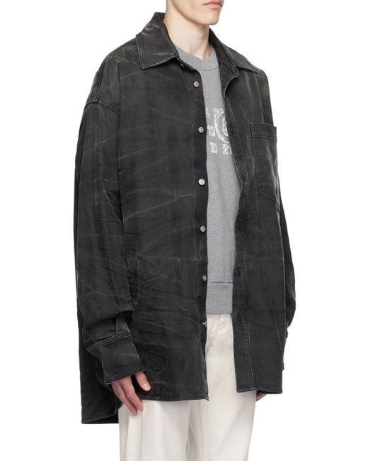 MM6 by Maison Martin Margiela Crinkled Denim Overshirt in