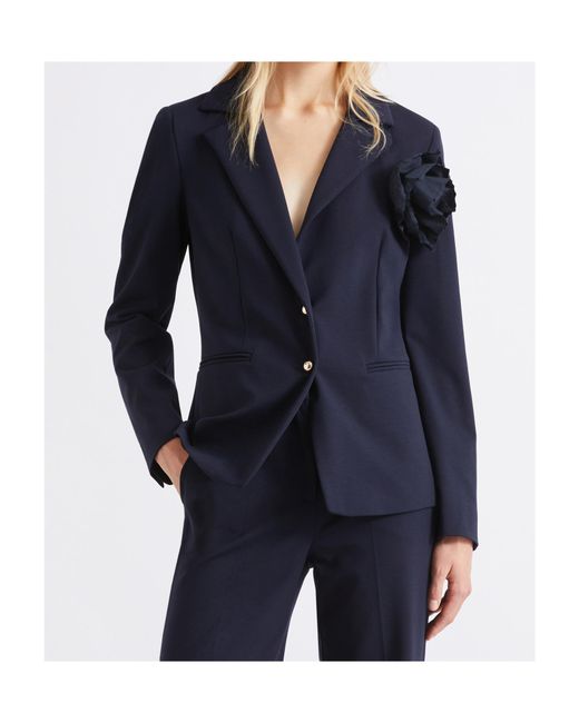 Marella Blue Slim-Fit Jersey Blazer