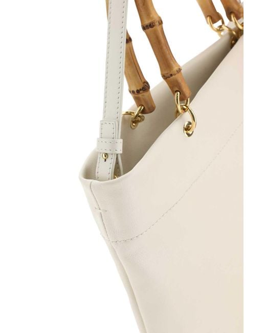 Jil Sander Natural Embossed Top Handle Bag