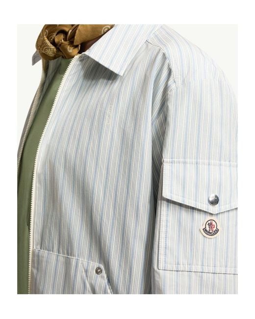 Moncler Gray Havas Striped Poplin Shirt Jacket for men