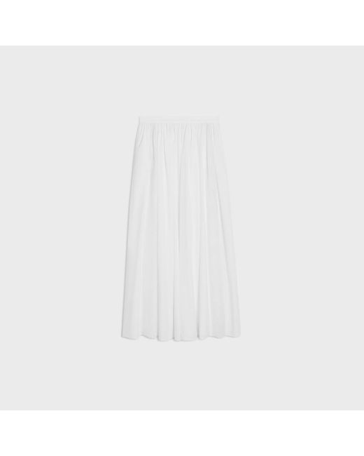 Céline White Embroidered Midi Skirt