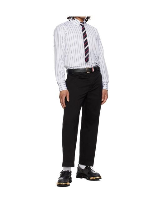 Thom Browne White Stripe Poplin Shirt for men