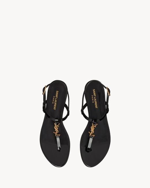 Saint Laurent Brown Cassandra Logo Plaque Sandals