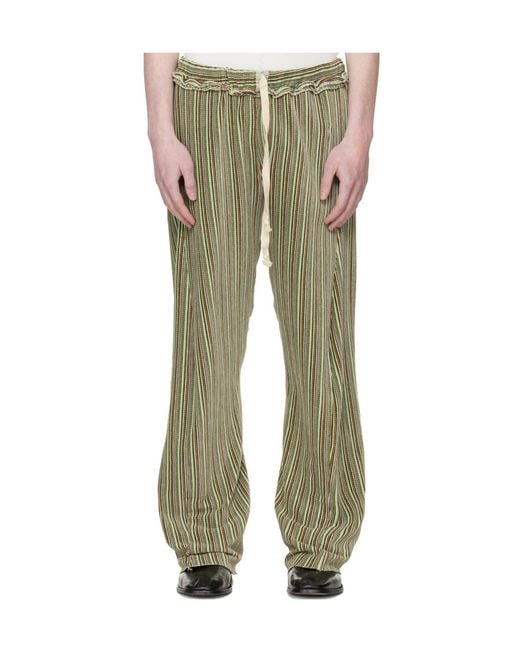 Edward Cuming Green Twisted Sweatpants for men