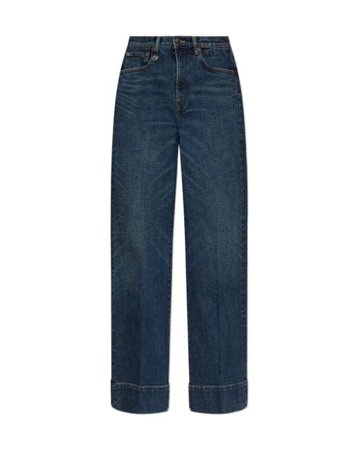 R13 Blue Logo-Patch Jeans