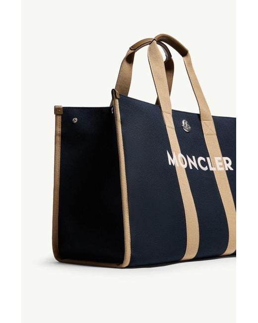 Moncler Blue Logo Canvas Tote Bag for men