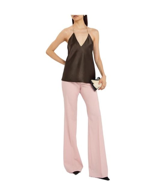 Sportmax Brown Chain Satin Top