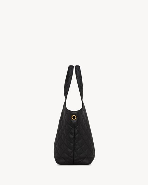 Saint Laurent Black Icare Quilted Nappa Leather Tote