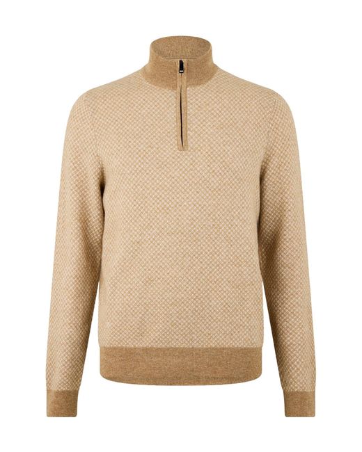 Boss Natural Solid Color Minimalist Knit Sweater for men