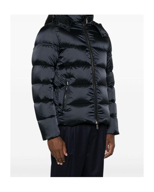 Moorer Black Hooded Cotton Jacket for men