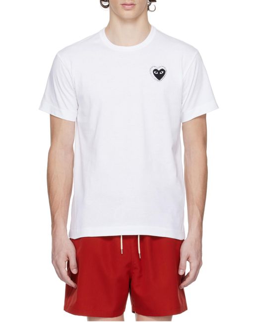 COMME DES GARÇONS PLAY White Crew Neck T-Shirt