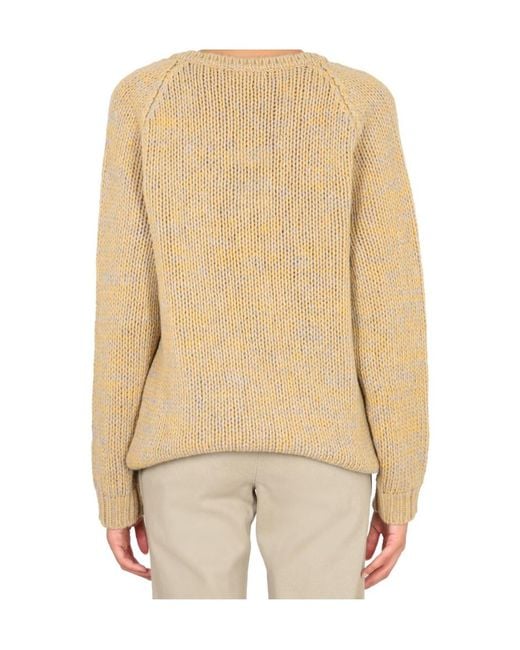 Aspesi Natural Long-Sleeved V-Neck Knit Jumper