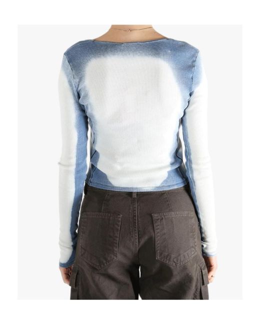 DIESEL Gray Long Sleeve Crewneck Top