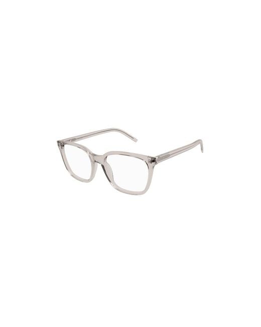 Saint Laurent White Eyewear Square Frame Glasses for men
