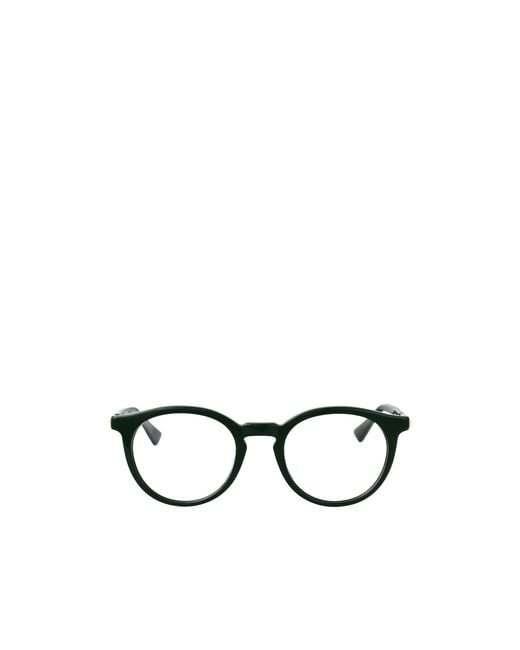 Bottega Veneta White Eyewear Round Frame Glasses for men