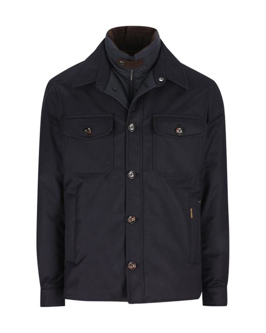 Moorer Blue Field Pocket Jackets for men