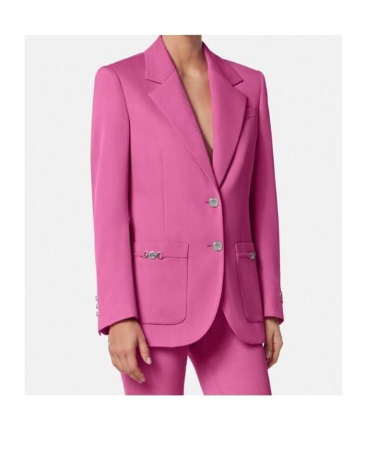 Versace Pink Single-Breasted Tailored Blazer