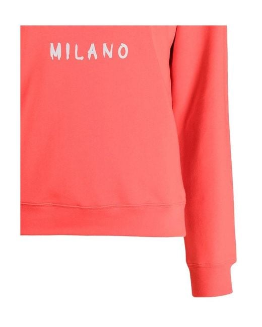 MSGM Pink Logo Details Hoodie