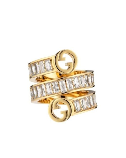 Gucci Metallic Blondie Crystal Spiral Ring