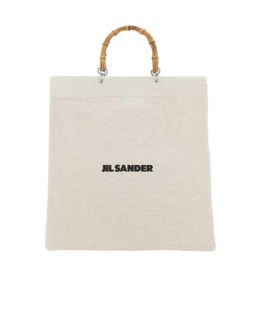 Jil Sander White Bamboo Handle Top Handle Bag for men