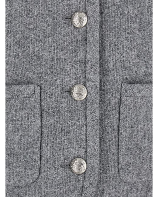 DUNST Gray Tweed Buttoned Jacket