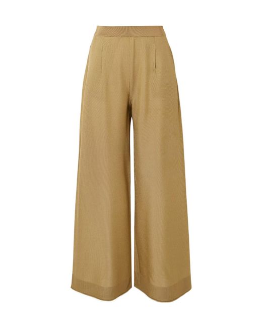 Max Mara Natural Gordon Stretch-Knit Wide-Leg Pants