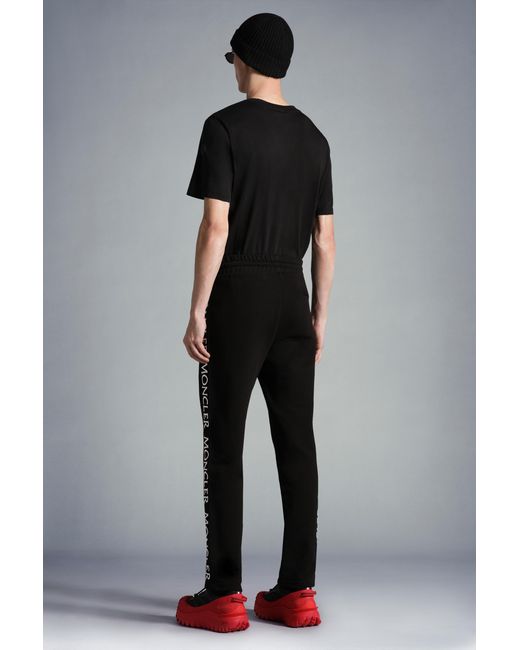 Moncler Black Logo Embroidered Drawstring Sweatpants for men