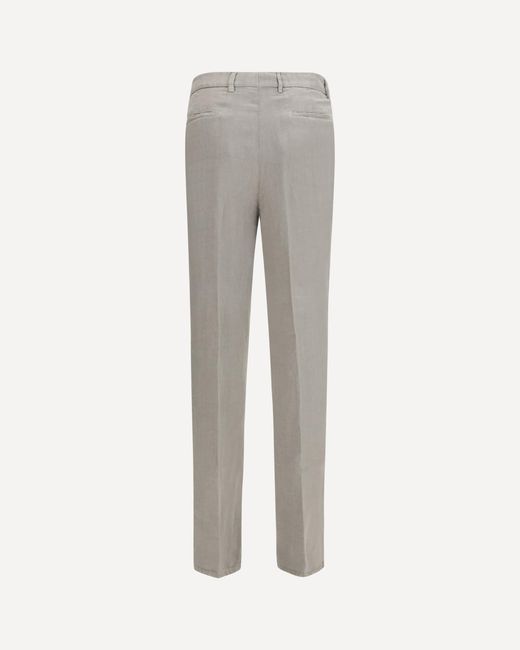 Brunello Cucinelli Gray Garment-Dyed Trousers for men