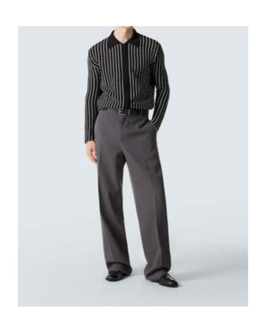 Jil Sander Gray Wool Wide-Leg Pants for men