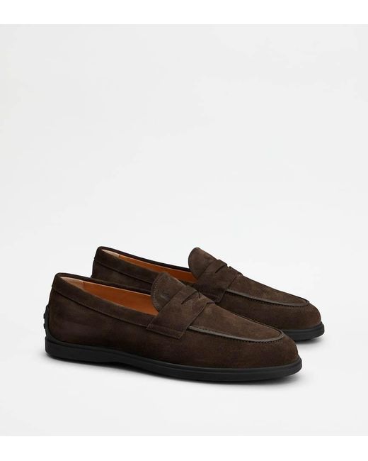 Tod's Brown Round Toe Loafers for men