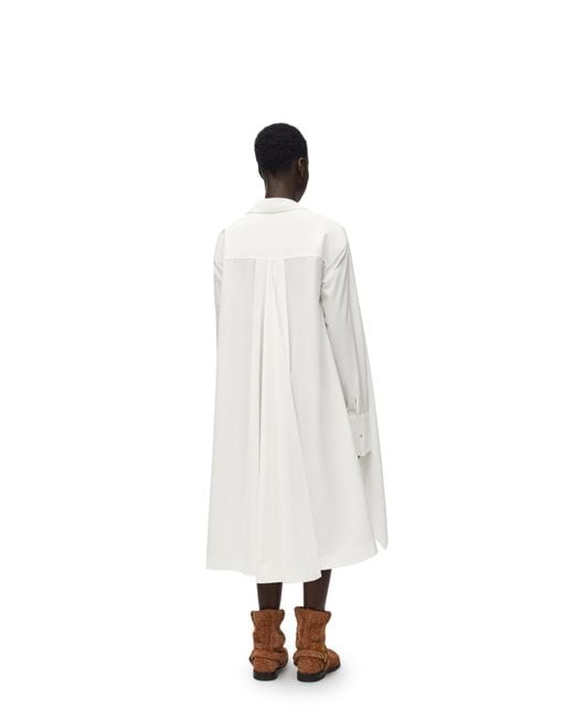 Loewe White Front-Tied Asymmetric Tunic Dress