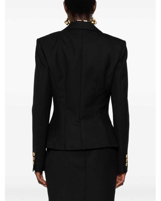 Moschino Black Front Buttoned Blazer