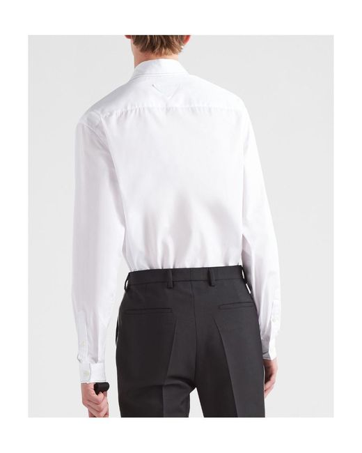 Prada White Button-Up Long Sleeved Shirt for men