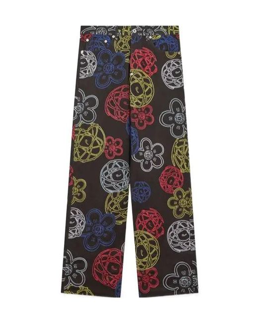 KENZO Blue X Futura 2000' Embroidered Wide Fit Pants for men
