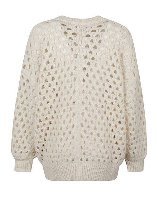 Isabel Marant White Tane Crewneck Knitted Jumper