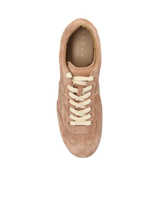 Hogan Brown Olympia Side H Patch Sneakers