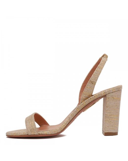 Aquazzura Metallic Open Toe High Heel Sandals