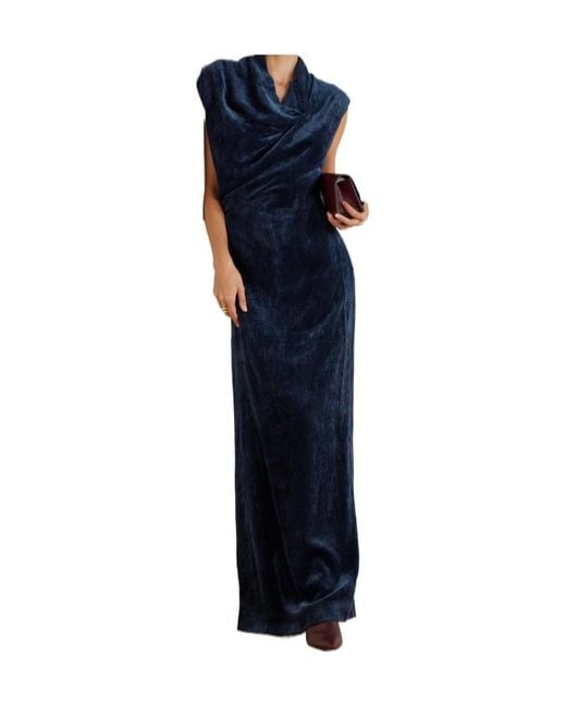 TOVE Blue Naeve Ribbed Maxi Dress