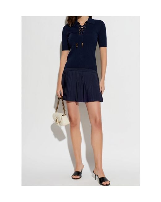 MICHAEL Michael Kors Blue Pleated Mini Skirt