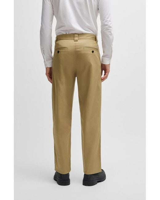 Boss Natural Belt Loops Slacks for men