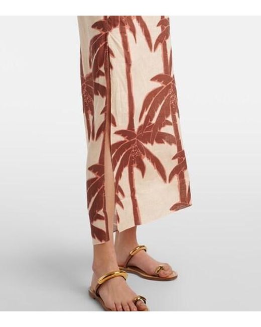 Johanna Ortiz White Water Adventure Printed Linen Maxi Dress