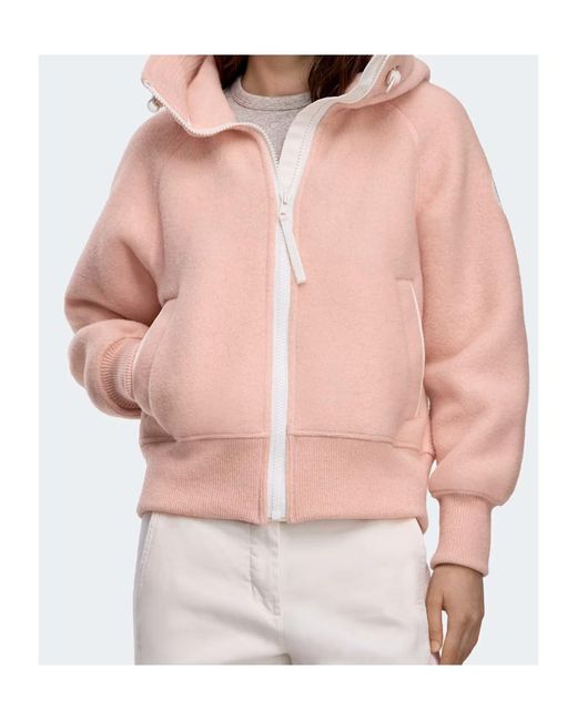 Canada Goose Pink Chilliwack Bomber Kind Fleece Label