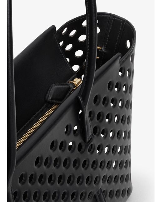 Alaïa Black Alaïa Neo Mina 32 Medium Zipped Tote Bag