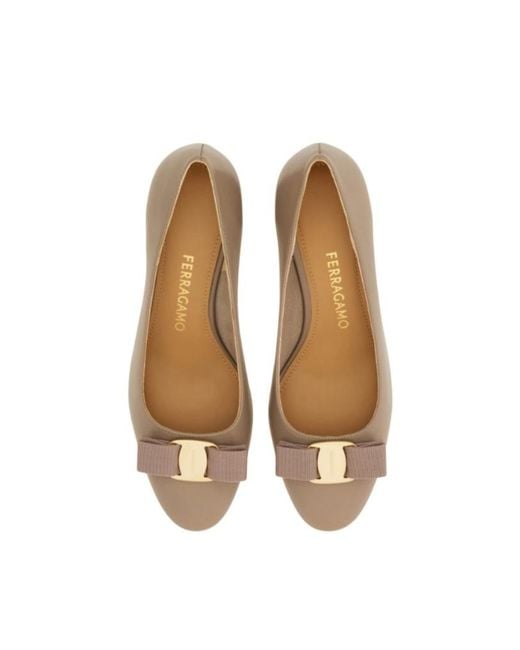 Ferragamo Brown Vara Block Heels