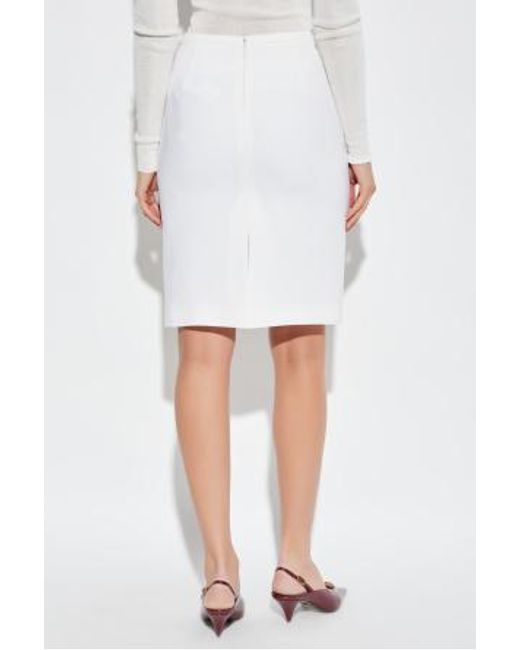 Versace White Single Slit Skirt